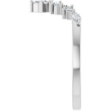 Platinum Marquise Natural Diamond Contour Band - 1/4 CTW - view 9