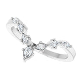 Platinum Marquise Natural Diamond Contour Band - 1/4 CTW - view 10