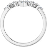 14K Gold Marquise Lab-Grown Diamond Contour Band - 1/5 CTW - White Gold - view 7