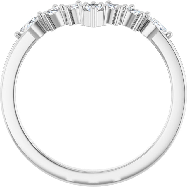 Platinum Marquise Lab-Grown Diamond Contour Band - 1/5 CTW - view 7
