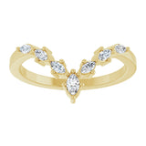 14K Gold Marquise Lab-Grown Diamond Contour Band - 1/5 CTW - Yellow Gold - view 8