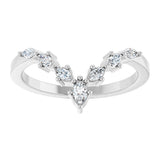 14K Gold Marquise Lab-Grown Diamond Contour Band - 1/5 CTW - White Gold - view 8
