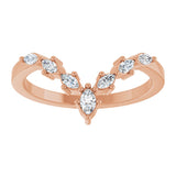14K Gold Marquise Lab-Grown Diamond Contour Band - 1/5 CTW - Rose Gold - view 8