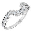Platinum Round Natural Diamond Milgrain Edge Accented Contour Band IV