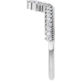 Platinum Round Lab-Grown Diamond Milgrain Edge Accented Contour Band III - view 4