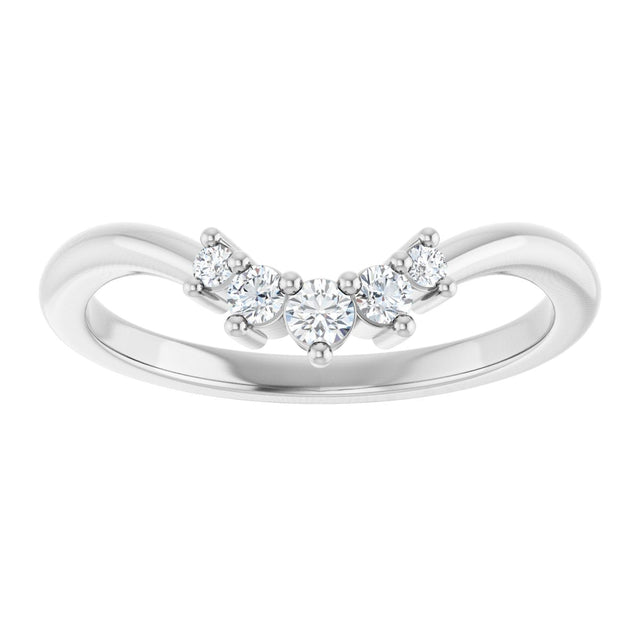 Platinum Round Lab-Grown Diamond Contour Band – 4x3mm - view 3