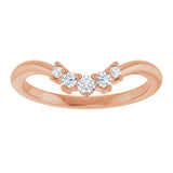 14K Gold Round Natural Diamond Contour Band – 4x3mm - Rose Gold - view 3