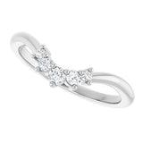 Platinum Round Lab-Grown Diamond Contour Band – 4x3mm - view 5