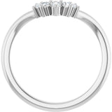 Platinum Round Lab-Grown Diamond Contour Band – 4x3mm - view 2