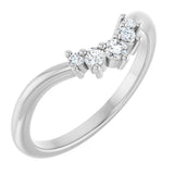 14K Gold Round Lab-Grown Diamond Contour Band – 4x3mm - White Gold
