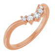 14K Gold Round Natural Diamond Contour Band – 4x3mm - Rose Gold