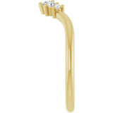 14K Gold Round Natural Diamond Contour Band – 4x3mm - Yellow Gold - view 4