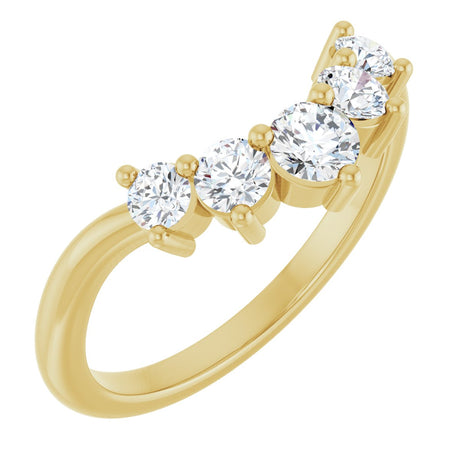 14K Gold Round Lab-Grown Diamond Contour Band – 4x3mm - Yellow Gold