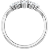 Platinum Round Natural Diamond Contour Band – 4x3mm - view 2