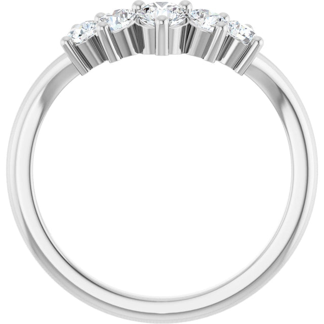 Platinum Round Lab-Grown Diamond Contour Band – 4x3mm - view 2