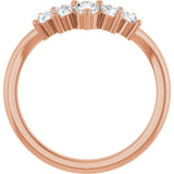 14K Gold Round Natural Diamond Contour Band – 4x3mm - Rose Gold - view 2