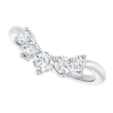 Platinum Round Lab-Grown Diamond Contour Band – 4x3mm - view 5