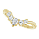 14K Gold Round Natural Diamond Contour Band – 4x3mm - Yellow Gold - view 5