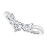 Platinum Round Lab-Grown Diamond Contour Band – 4x3mm - view 5