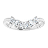 Platinum Round Natural Diamond Contour Band – 4x3mm - view 3
