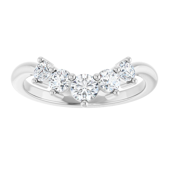 Platinum Round Lab-Grown Diamond Contour Band – 4x3mm - view 3