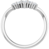 Platinum Round Lab-Grown Diamond Contour Band – 4x3mm - view 2