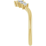 14K Gold Round Natural Diamond Contour Band – 4x3mm - Yellow Gold - view 4