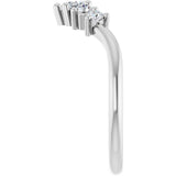 Platinum Round Lab-Grown Diamond Contour Band – 4x3mm - view 4