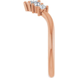 14K Gold Round Natural Diamond Contour Band – 4x3mm - Rose Gold - view 4
