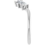 Platinum Round Lab-Grown Diamond Contour Band – 4x3mm - view 4