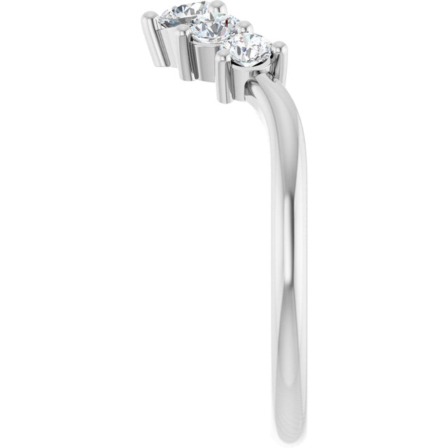 Platinum Round Lab-Grown Diamond Contour Band – 4x3mm - view 4