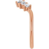 14K Gold Round Natural Diamond Contour Band – 4x3mm - Rose Gold - view 4