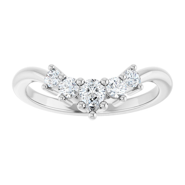 Platinum Round Lab-Grown Diamond Contour Band – 4x3mm - view 3
