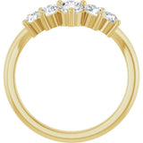 14K Gold Round Lab-Grown Diamond Contour Band – 4x3mm - Yellow Gold - view 2
