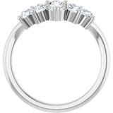 Platinum Round Lab-Grown Diamond Contour Band – 4x3mm - view 2