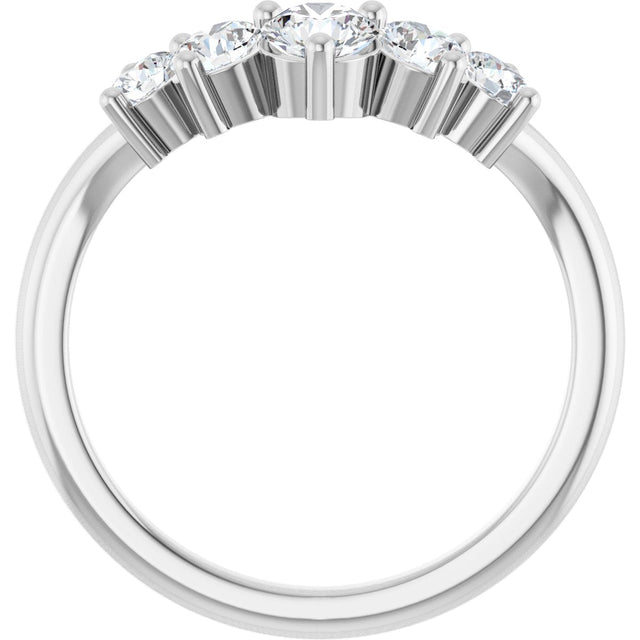Platinum Round Lab-Grown Diamond Contour Band – 4x3mm - view 2