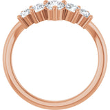 14K Gold Round Natural Diamond Contour Band – 4x3mm - Rose Gold - view 2