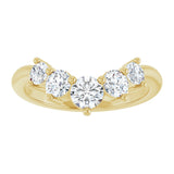 14K Gold Round Natural Diamond Contour Band – 4x3mm - Yellow Gold - view 3