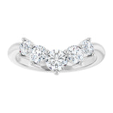 Platinum Round Lab-Grown Diamond Contour Band – 4x3mm - view 3