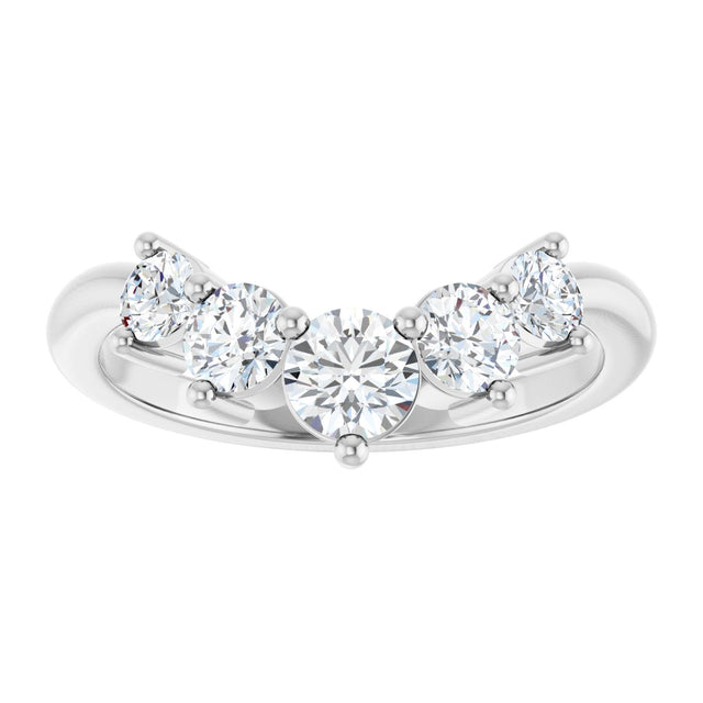 Platinum Round Lab-Grown Diamond Contour Band – 4x3mm - view 3
