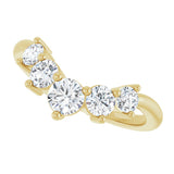 14K Gold Round Natural Diamond Contour Band – 4x3mm - Yellow Gold - view 5