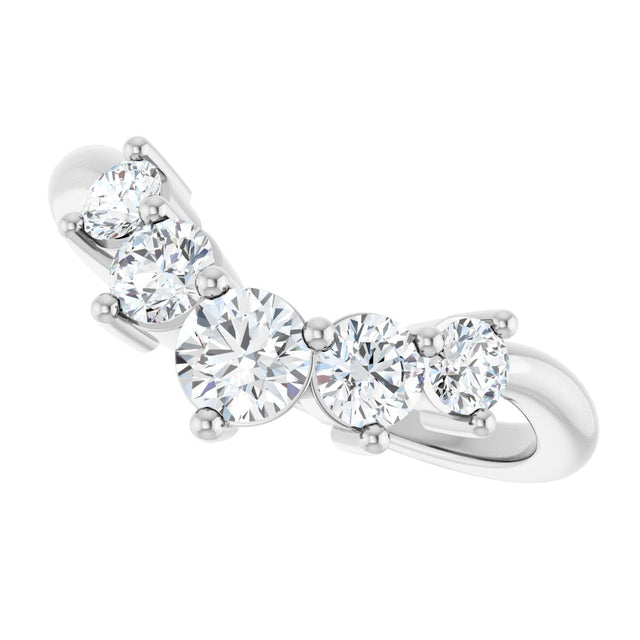 Platinum Round Lab-Grown Diamond Contour Band – 4x3mm - view 5
