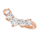 14K Gold Round Natural Diamond Contour Band – 4x3mm - Rose Gold - view 5