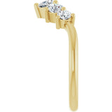 14K Gold Round Natural Diamond Contour Band – 4x3mm - Yellow Gold - view 4