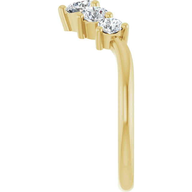 14K Gold Round Lab-Grown Diamond Contour Band – 4x3mm - Yellow Gold - view 4