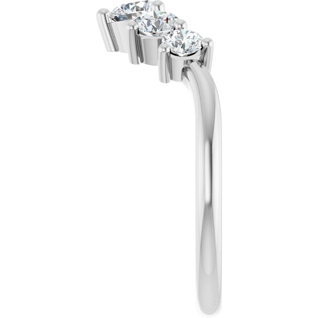 Platinum Round Lab-Grown Diamond Contour Band – 4x3mm - view 4