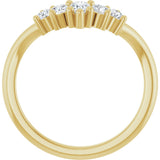 14K Gold Round Lab-Grown Diamond Contour Band – 4x3mm - Yellow Gold - view 2