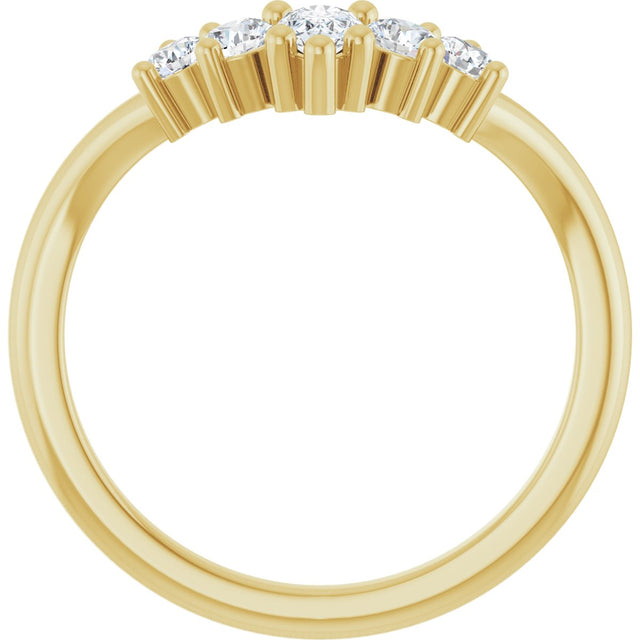 14K Gold Round Lab-Grown Diamond Contour Band – 4x3mm - Yellow Gold - view 2