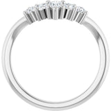 Platinum Round Lab-Grown Diamond Contour Band – 4x3mm - view 2