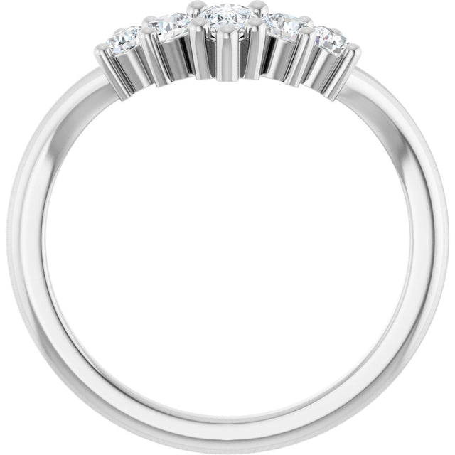 Platinum Round Lab-Grown Diamond Contour Band – 4x3mm - view 2